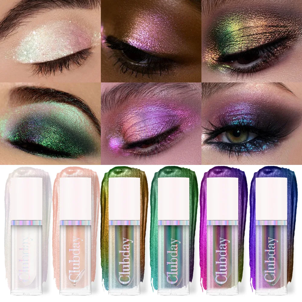 Julystar Multichrome Eye Shadow Líquido para Mulheres, Maquiagem Cosmética, 6 Cores, Pigmentos Cintilantes, Camaleão, Novo