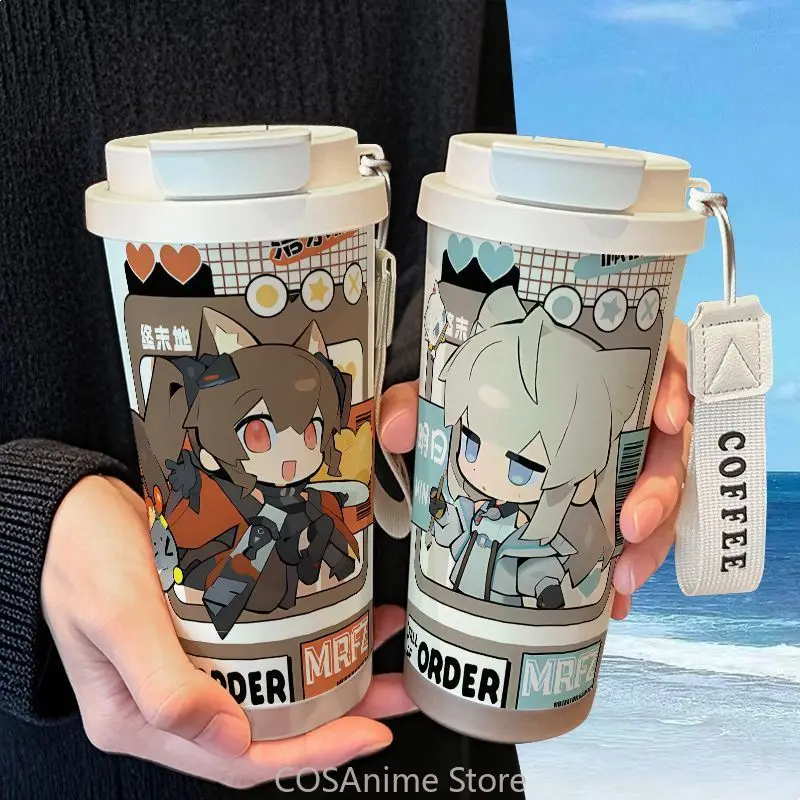 

Arknights: Endfield Chen Qianyu Perlica Anime Game Thermos Cup Stainless Steel Straw Double Drink Large Capacity Coffee Cup Gift
