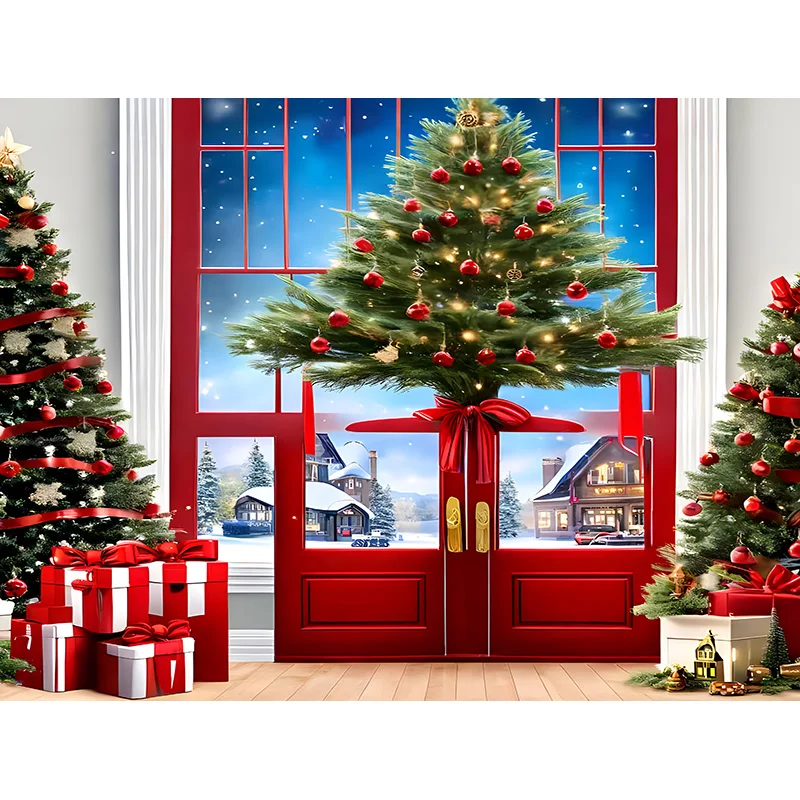 Winter Christmas Eve Festival Decoration Living Room Photography Backdrops New Year Holiday Fireplace Party Background CI-13