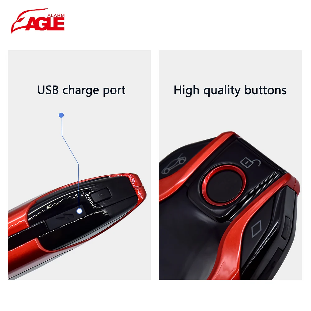 Car Accessories 2024 Auto Electronics Remote Start PKE Keyless Entry Start Stop Car Alarms with Smart LCD Key