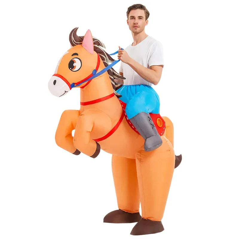 Sky01 Disfraces inflables de caballo de vaquero y pato para adultos, mascota de Anime, juego de rol elegante, disfraz de Cosplay para fiesta de Halloween y Navidad DrWd01 @