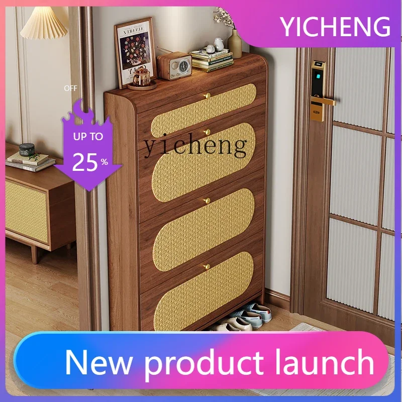 

tipping bucket shoe cabinet home door indoor solid wood color home simple shoe rack