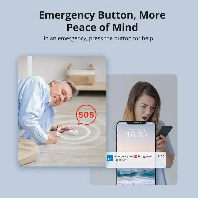 SONOFF SNZB-01P Interruttore wireless Smart Home Versione Zigbee Pulsante pratico Funziona con Alexa Google SONOFF ZBBridge IFTTT EWeLink APP