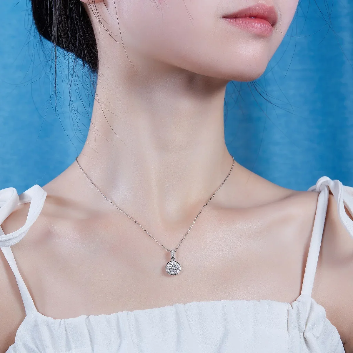 S925 Silver Necklace Night Elf Moissanite Pendant Collarbone Chain Cross-border Hot Sale Accessories Source Wholesale