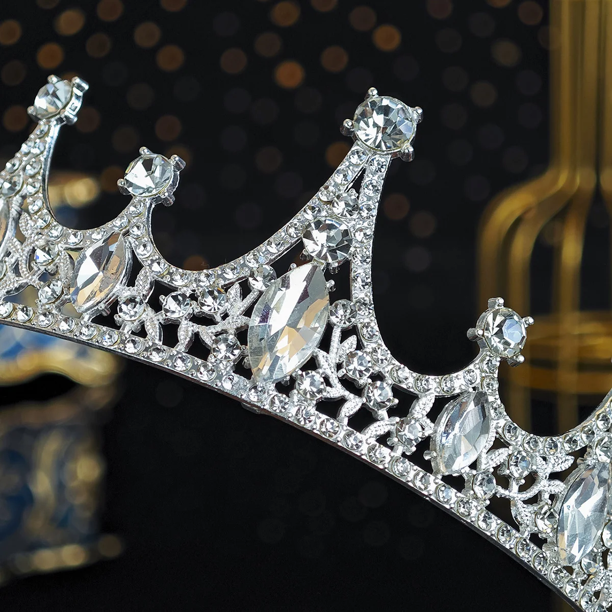 Silber Kristall Strass Prinzessin Kuchen Krone Braut Hochzeit Tiaras Geburtstag Party Mode Kopfschmuck Brautjungfer Geschenk für Frauen – Detail 13