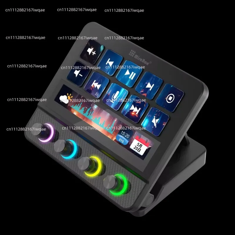 N4 Visual Macro Keyboard Desktop Revolution Streaming Console Hub 10-Key Quad-Dial Interface Touch Strip Dual USB-C & USB-A