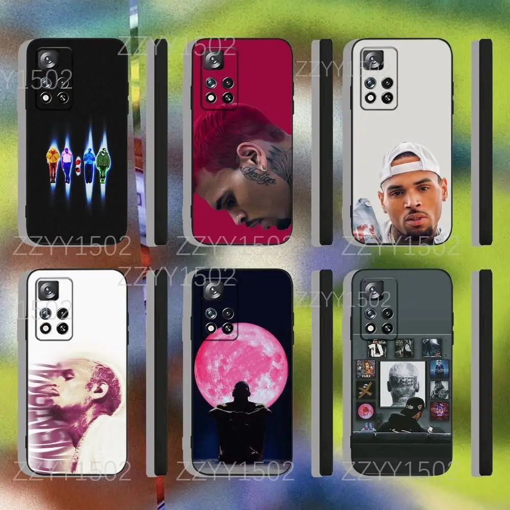 

Chris Brown 11:11 RAPPER For Samsung S25,S24,Ultra,S20,S30,Plus,S22,S23,Ultra,Plus,5G Black Silicone Soft Case