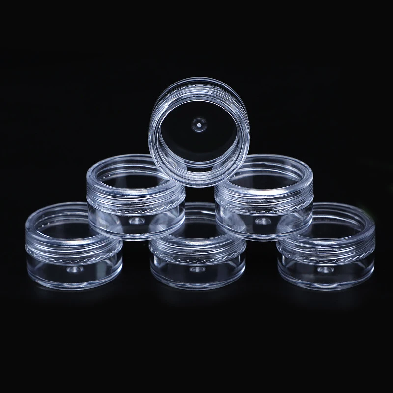 

10pcs Small Clear Bottles Jewelry Findings Storage 10g Round Dia 3.8cm Earring Crystal Beads Component Plastic Packaging Box