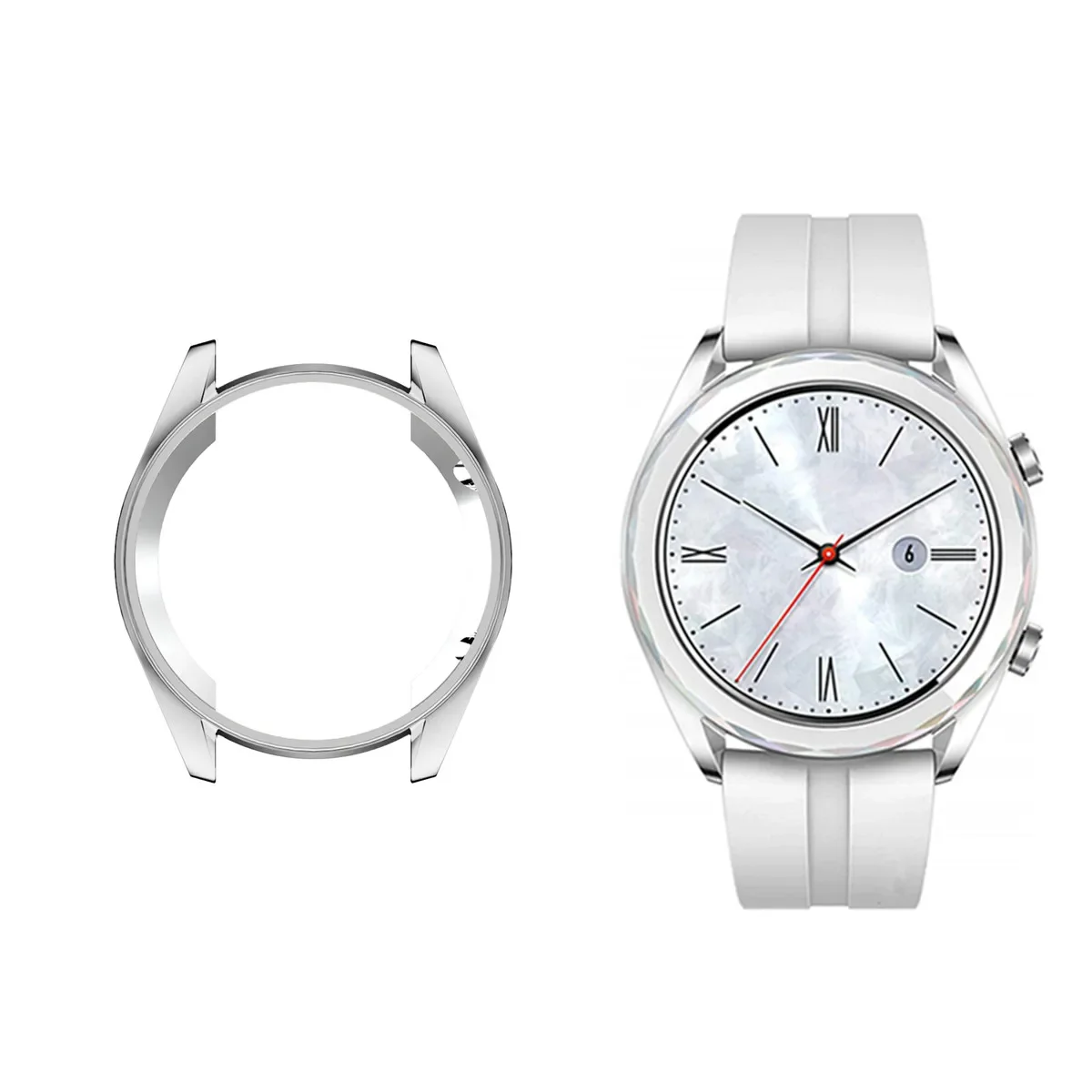 화웨이 시계 보호 케이스 GT 42mm, 우아한 도금 TPU 소프트 케이스 테두리 보호 슬리브 스크래치 방지 프레임 커버 S7