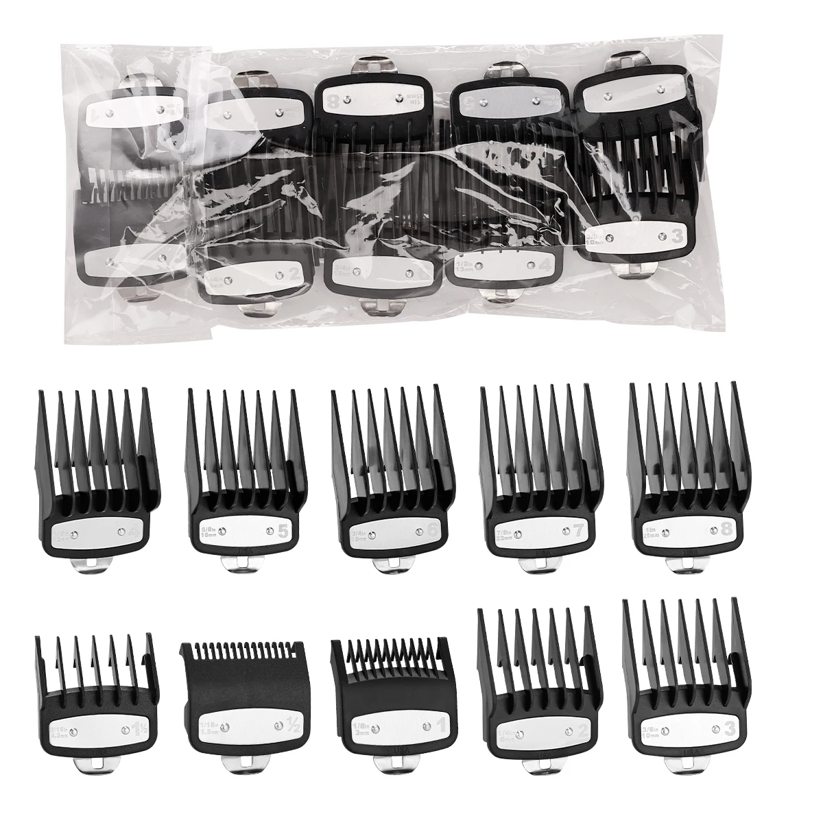 

10Pcs Professional Hair Clipper Limit Comb Guide Limit Comb Trimmer Guards Attachment Barber Replacement Cutting Guide Comb