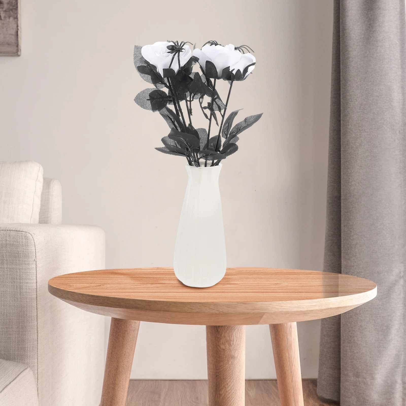 

5Pcs Halloween Artificial Spider Rose Decoration Creepy Rose Flowers for Haunted House Halloween Party Prop