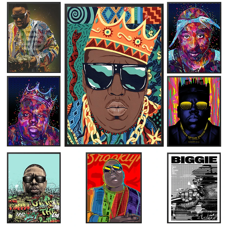 

The Notorious B.I.G. Fashion Graffiti Posters for Anniversary,Canvas Painting,Wall Art, Portrait,Classic Rapper,Brooklyn Love