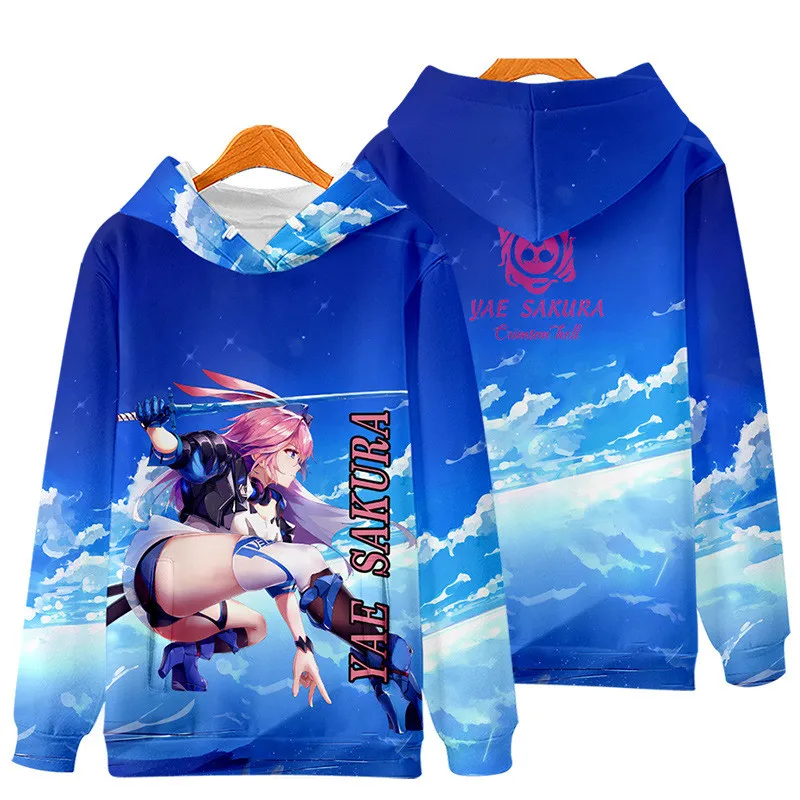 Anime Honkai Impact 3rd 3D Print Oversized Hoodies Long Sleeve Hooded Hoodie Funny Sweatshirt Harajuku Tops Cosplay Costume