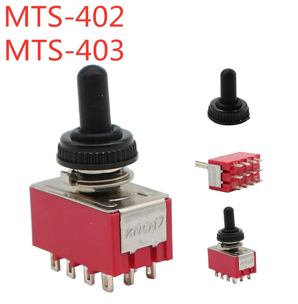 MTS-402 ON/ON MTS-403 ON/OFF/-ON Przełącznik dwupozycyjny AC 250V 2A 120V 5A 12 Pin 4PDT