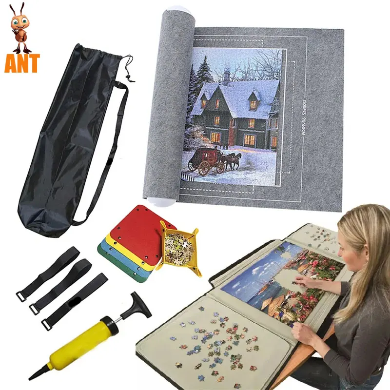 Felt Puzzle Mat Set for 1500-3000pcs Available Puzzle Playing Blanket with Portable Travel Storage bag Puzzle Accessories