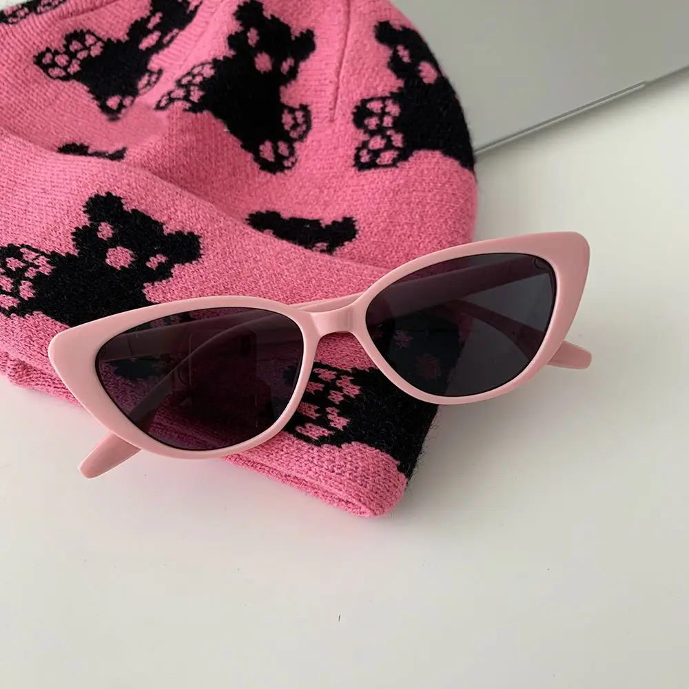 Koreanische Ins Nische High-end Sense Vintage Vielseitige Katzenauge Rosa Sonnenbrille frauen Sonnenschutz Gesicht Kleine Rahmen Sonnenbrille – Detail 4