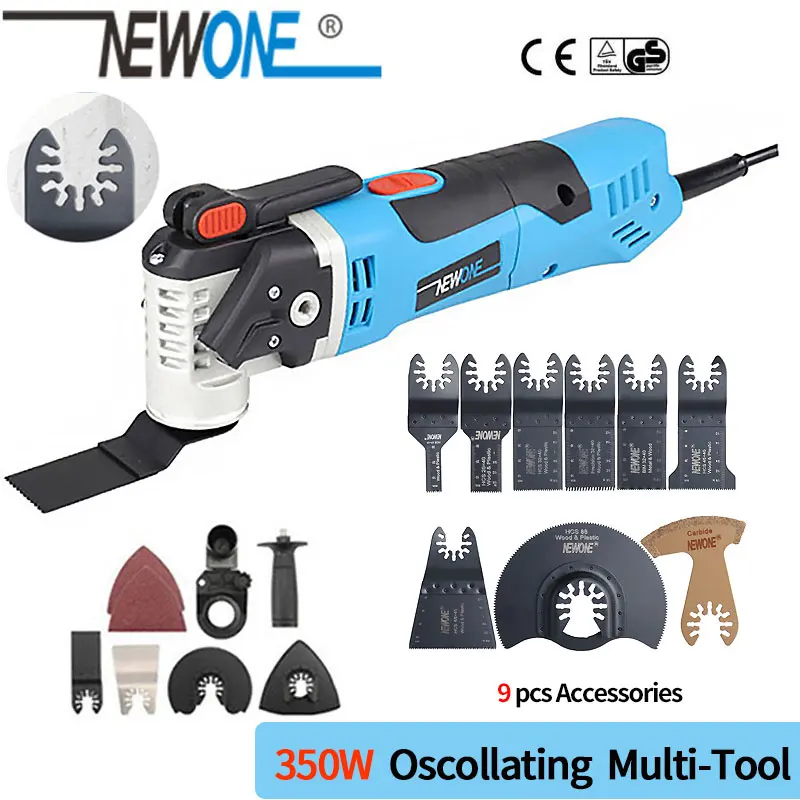 

350W With 9pcs saw blades Quick-Release Multifunction Oscillating Power Tool Variable Speed Renovator Electric Trimmer DIY Home