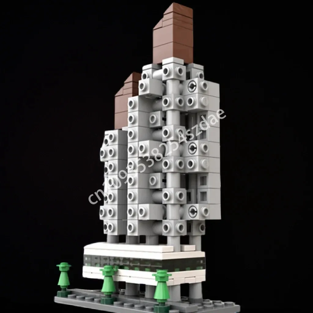 341 Uds. Torre de cápsulas MOC Nakagin Micro arquitectura bloques de construcción creatividad de plástico adolescente juguete para regalo de Navidad para adultos