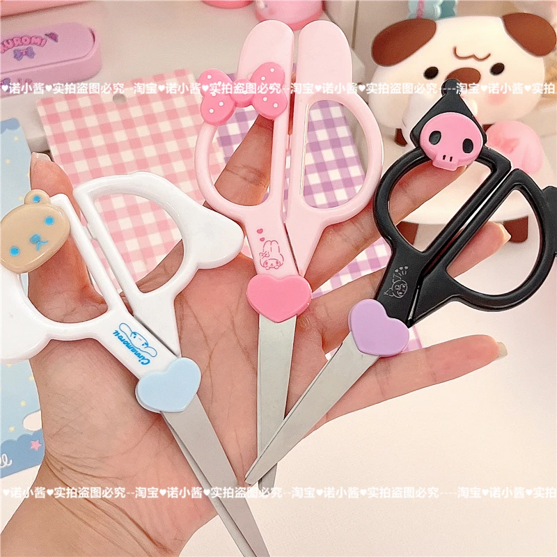 Kawaii Kuromi My Melody Cinnamoroll Cartoon Household Scissors Anime Sanrio Girl Heart Cute Stainless Steel Paper Cutter