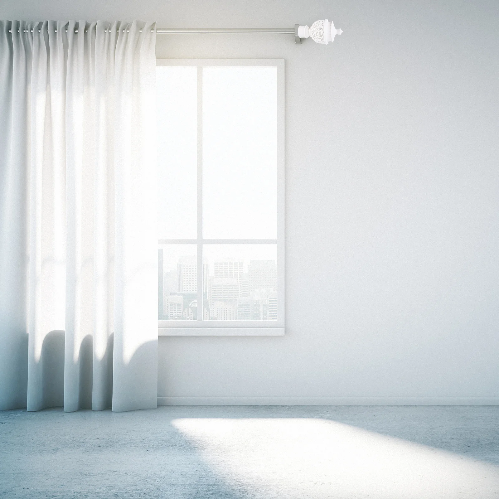 

20Pcs Curtain Rod End Caps Decorative Head for Home Bedroom Dorm Apartment White Curtain Rod End Home Decor