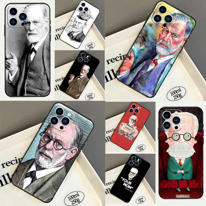 Sigmund Freud Case For iPhone 14 15 16 Pro Max 13 12 11 X XR XS Plus 12 13 Mini Soft Back Cover