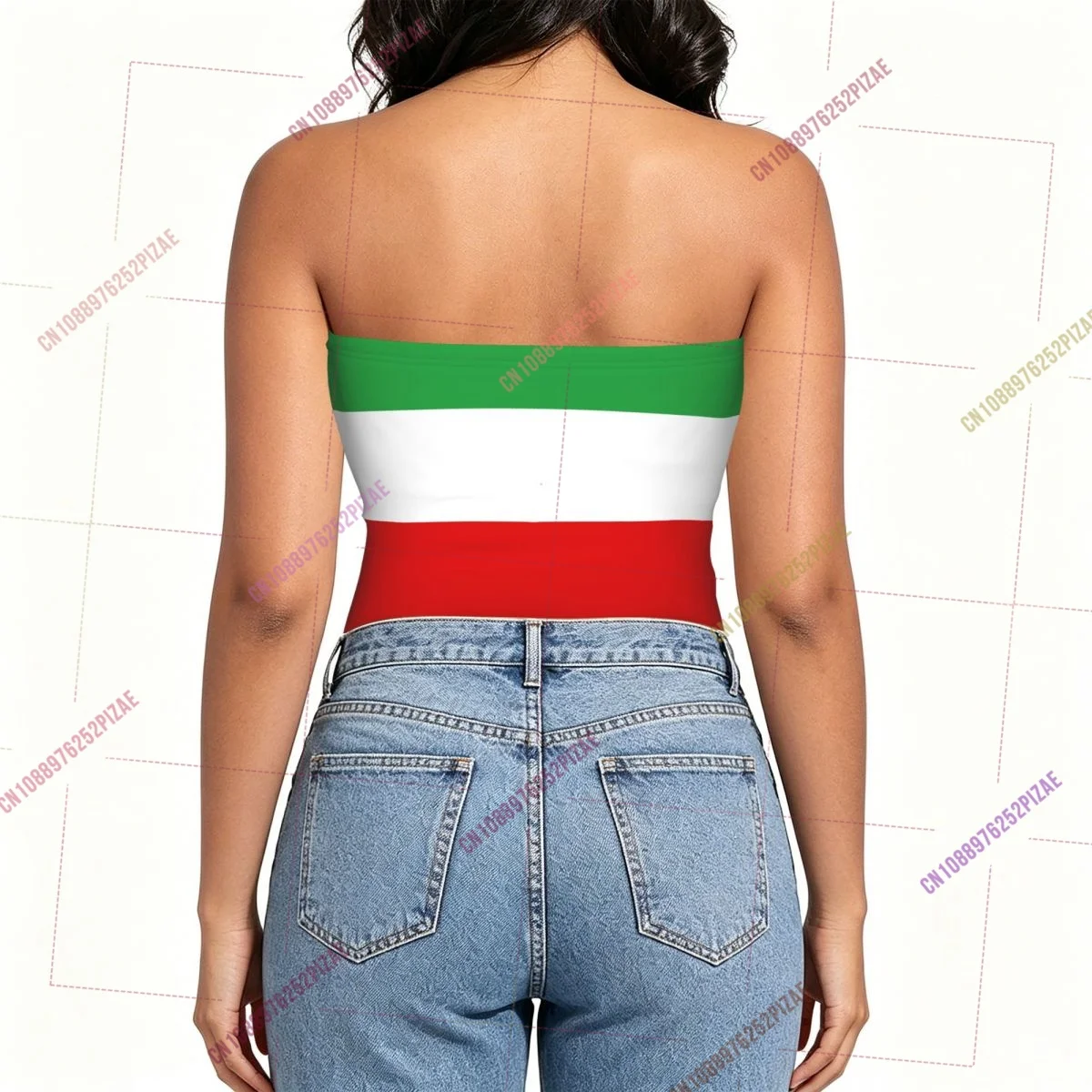 2026 Iran Persia Lion Flag Shoulder Strapless Tube Top Sleeveless Slim Fit Cropped Tank Tops Casual Summer Basic Streetwear Y2k
