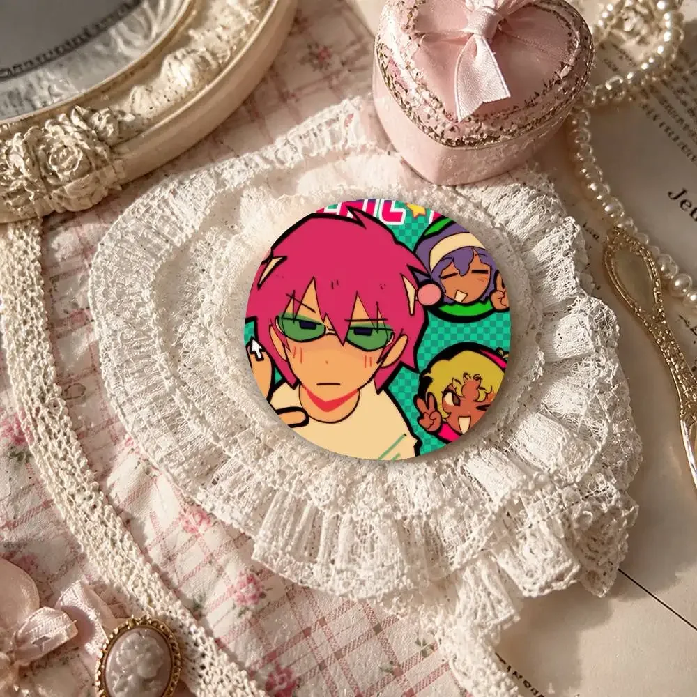 Okrągła akrylowa przypinka z anime Saiki K