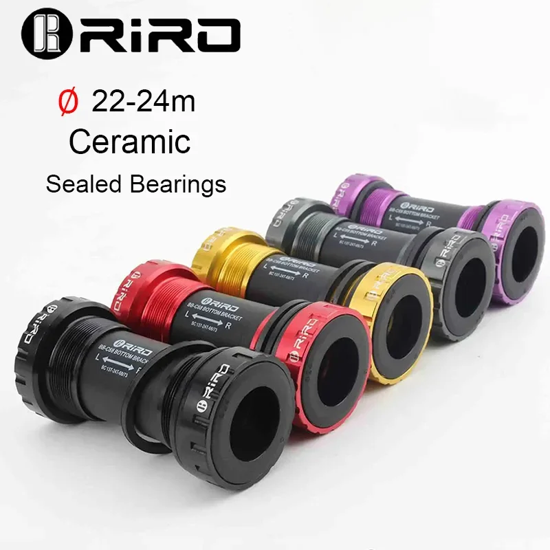 RIRO BB68-73mm Bicycle Bottom Bracket Ceramic Sealed Bearing Bike Crank Middle Axle Type Road Bike Central Axis 24mm BB MTB Part