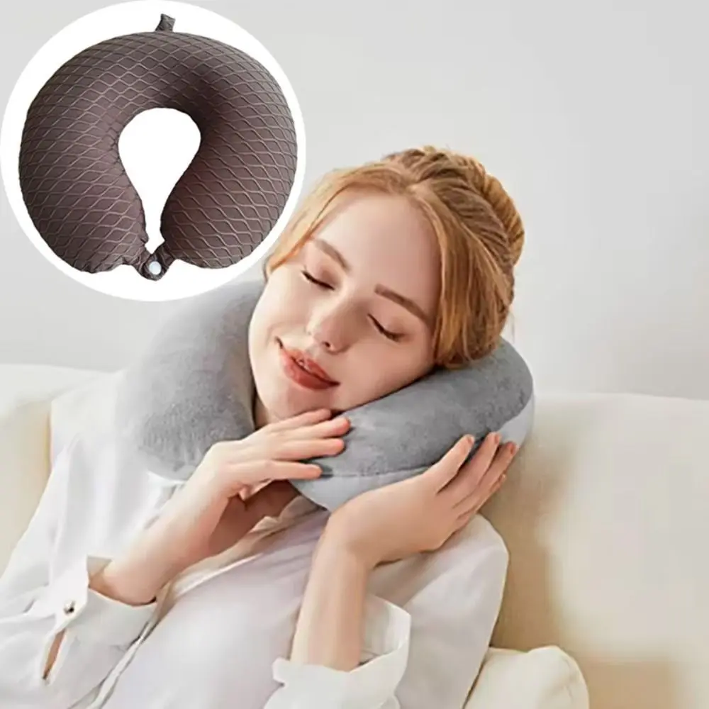 

Fish Scale Pattern Travel U-Shaped Pillow Removable Slow Rebound Neck Support Pillow Soft Breathable Sleeping Neck Protector Car