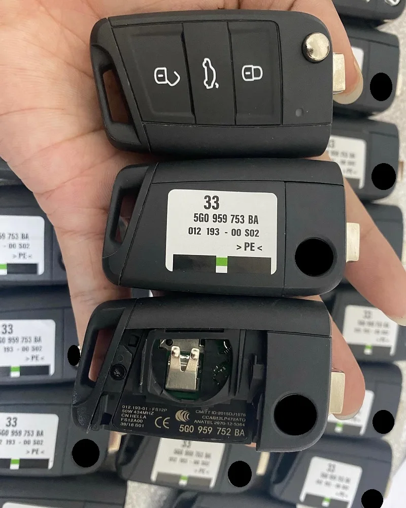 CN001068 Original MQB Remote FCC 5G0959752BB /5G0959752BA/5G6959752AG 433MHz ID48 MQB Chip Flip Car Key For Vw Tiguan Touran