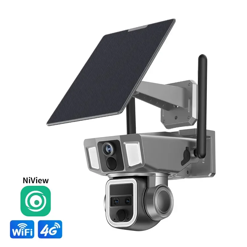 

DIDSeth-Waterproof Wireless Solar Camera, Human Detection, PTZ Security Cam, 4G, 10X Zoom, 4K WiFi, 3 Lens, 12MP