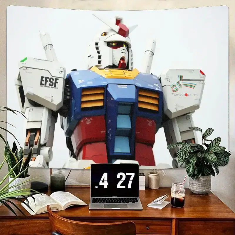 Gundam Robot EFSF Juegos Olímpicos de Tokio, póster colorido, tapiz, arte mecánico de pared de Anime para decoración para dormitorio y sala de estar, 1 ud.