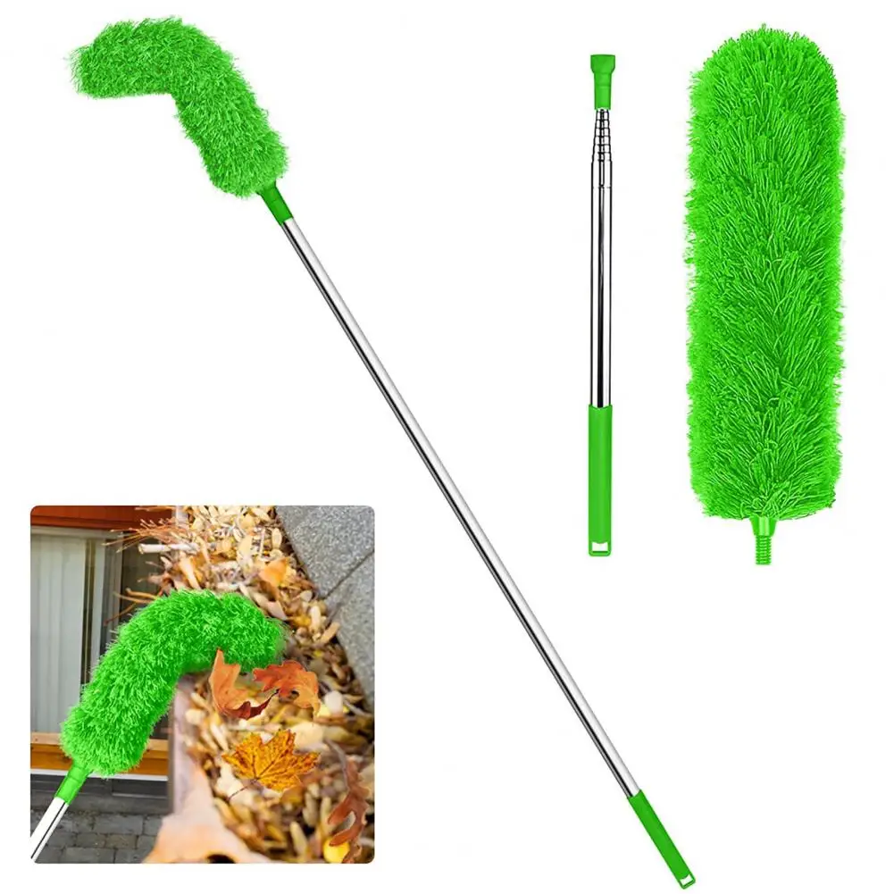 Telescopic Gutter Cleaning Brush Removing Leaves Debris Adjustable Angle for Hard-to-Reach Areas Gutter Guard Cleaner Tool