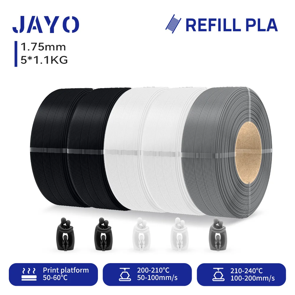JAYO 5,5KG 3D PLA/PETG/PLA+ Drucker Nachfüll-Filament 1,75mm Ohne Spule 3D-Drucker Filament für 3D-Drucker & 3D-Stift Nachfüll-Filament