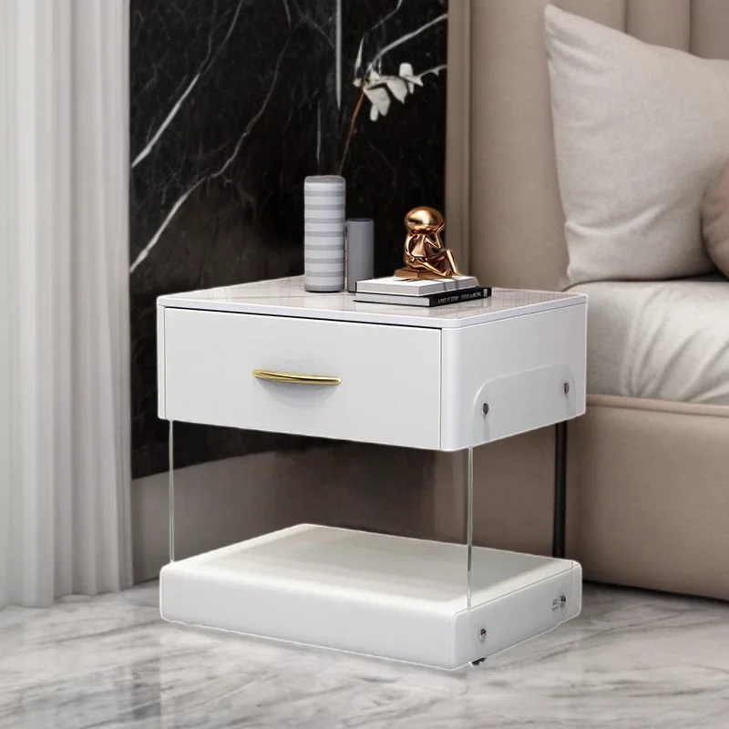 

Bedside Smart Buro Wood Coffee Cabinet Storage Hanging Side Bed Tables Designer Narrow Nordic Cute Bedroom Small Desk CTG-040