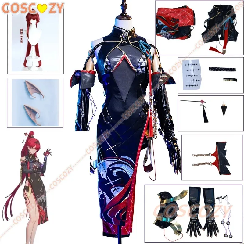 

Wuthering Waves Yinlin Cosplay Costume Wig Dress Ears Earrings Headwear Tattoo Stickers Electro Congenital Resonator Jinzhou Cos