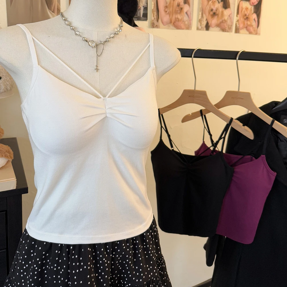 Roupa de menina quente retro camisola diária casual wear preto todos os jogos casual sutiã superior bustier tecido microelticidade