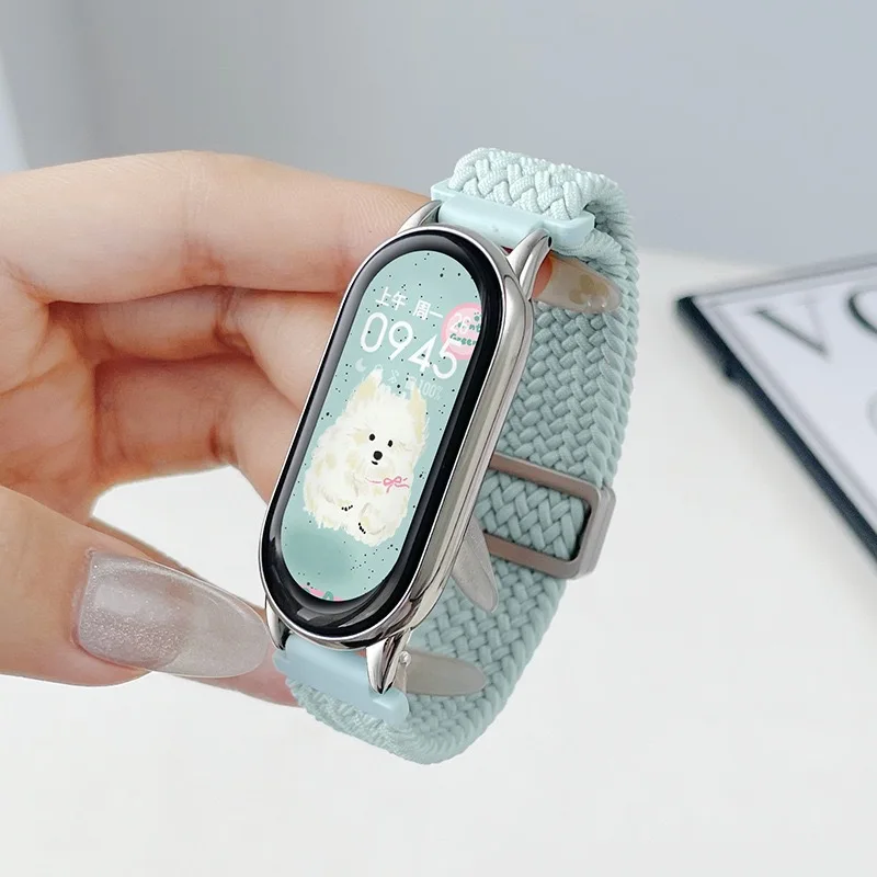 Pulsera trenzada Mi Band9StrapNFCNylon, brazalete deportivo de Metal de ocho generación, adecuado para xiaomi