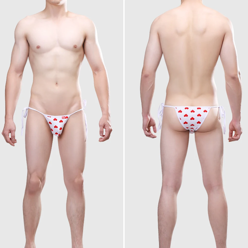 

Бикини мужские хлопковые трусы красные шорты с сердечками Sissy U выпуклая сумка сексуальное ультратонкое 1 * удобное нижнее белье с низкой талией