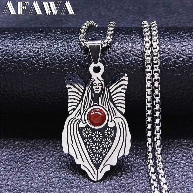 

Witch Butterfly Fairy Flower Stainless Steel Necklaces for Women/Men Gothic Wicca Aesthetic Necklace Jewelry colliers N3640
