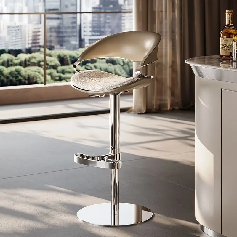 

luxury bar counter, chair home modern, simple designer high-footed villa, leather stool front desk chair, island chair