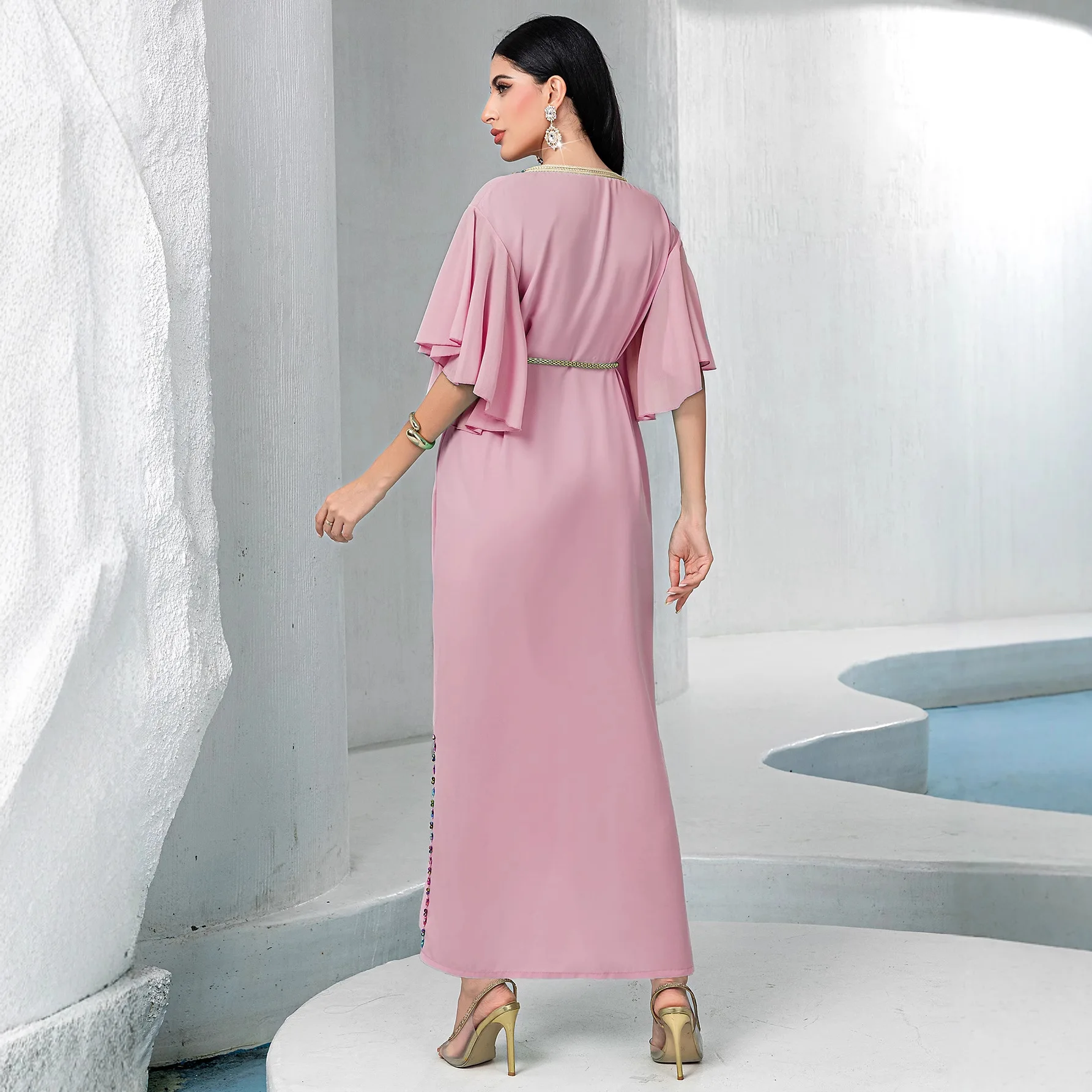 

Марокканский кафтан Eid Djellaba Femme Musulmane Vestidos Jalabiya женское мусульманское платье макси турецкий халат Дубай Абая Рамадан вечернее платье