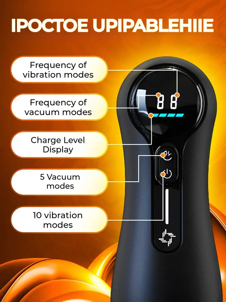 Male Masturbator Penis Pump Adult Sex Toys for 18 Men with 4 Sucking 9 Vibration Modes LED Display Pocket Pussy Realistic Vagina image 4