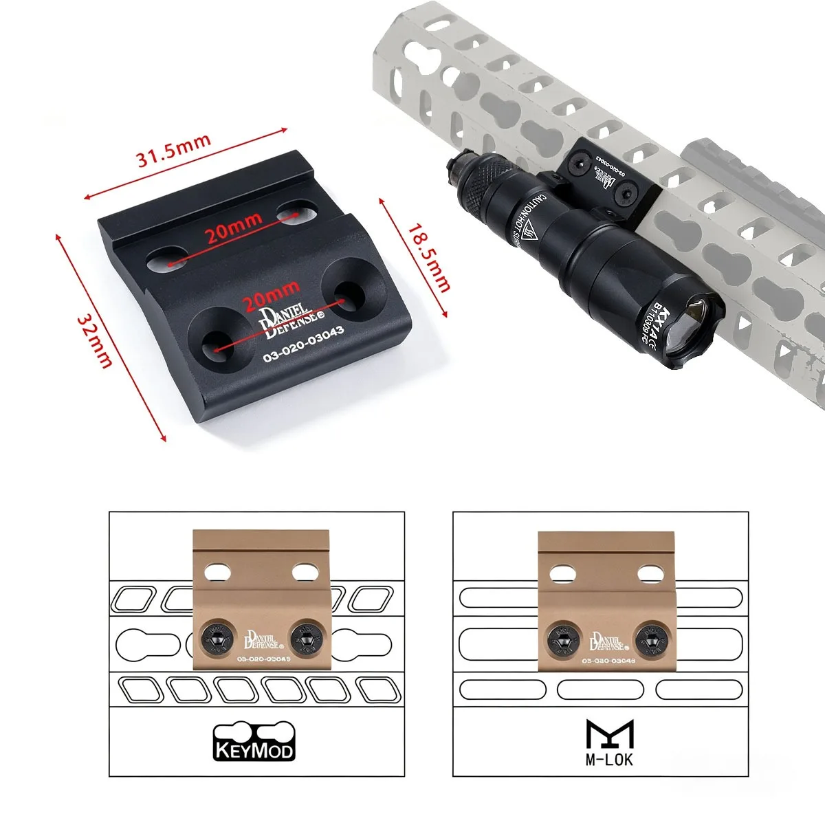 SF M300B M300C M600B M600C Strobe Scout Light La-ser AR15 Airsoft Rifle LED Flashlight Hunting Spotlight Dual Function Switch - view 6
