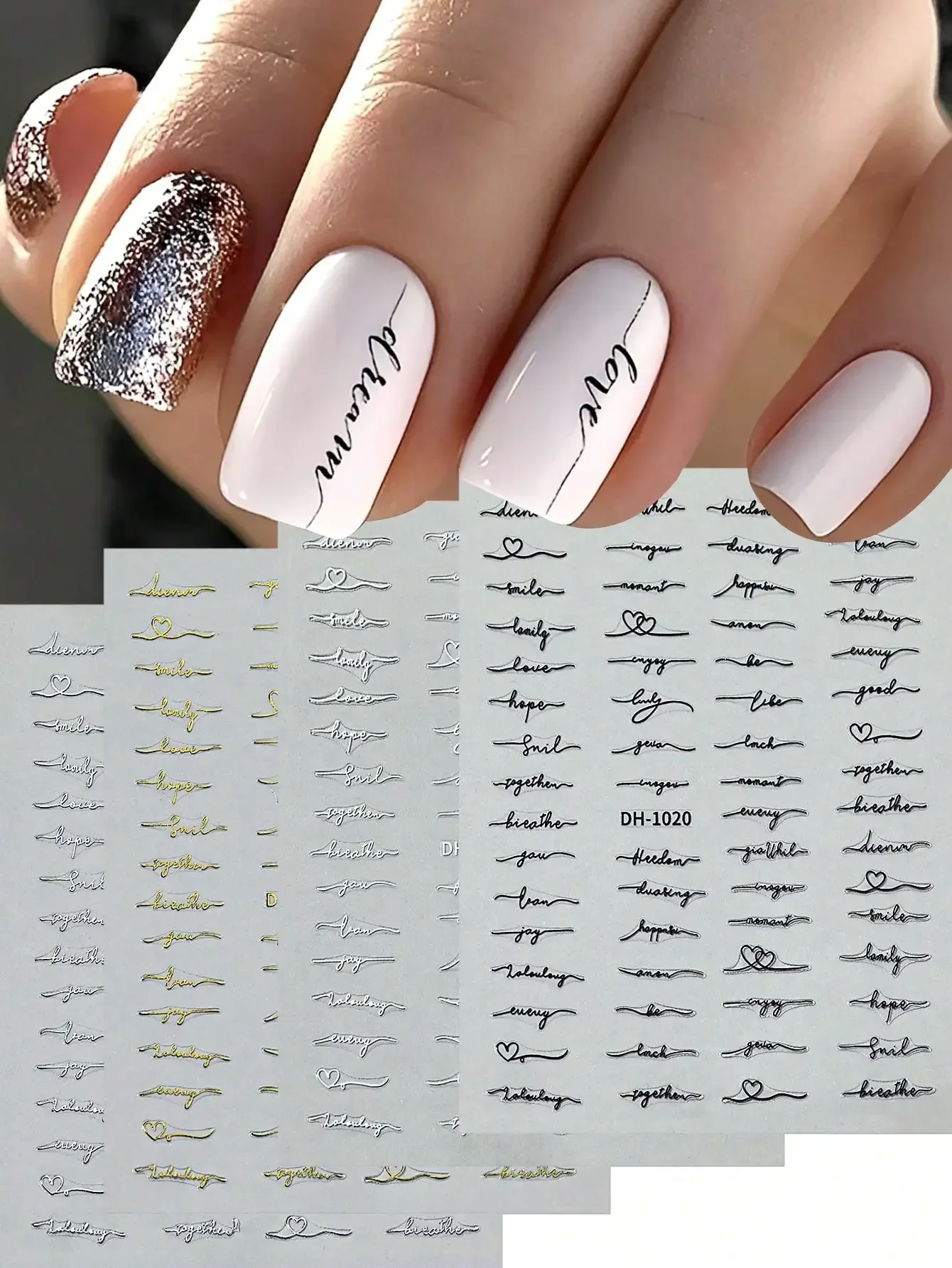 

1pc Aurora Shell Bow Nail Sticker, Cream White Polka Dot Crystal Diamond Nail Art Decals, Self-Adhesive DIY Manicure Decorative Sticker, Nail Art Accessories