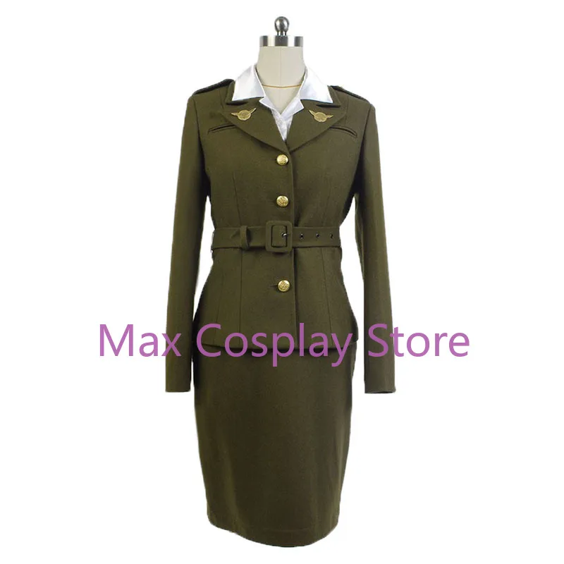 Max Cos Agent Peggy Carter Cosplay Costume Uniform Full Set For Adult Women 2 Colors