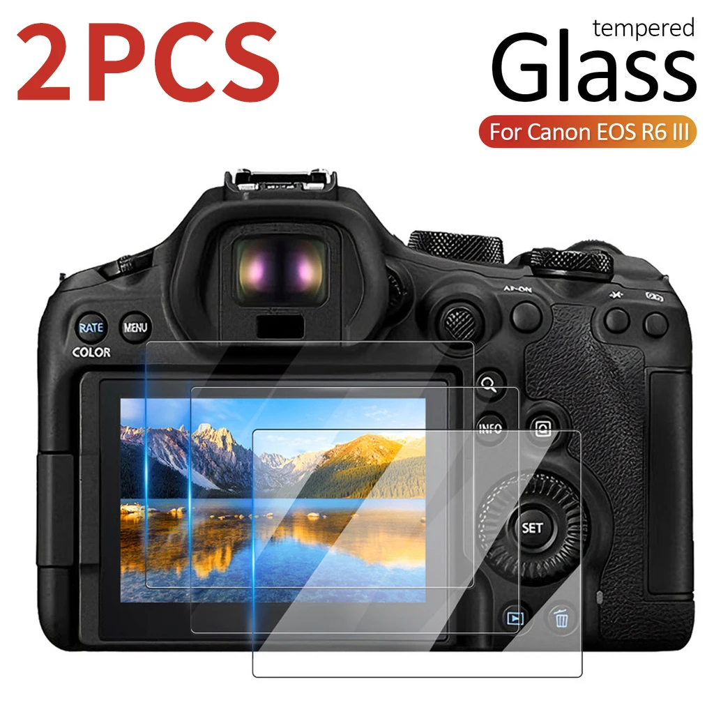 2PCS 9H Tempered Glass for Canon EOS R10 R8 R7 R6 R5 RP R III II R50 R100 R50V Anti Scratch Camera LCD Screen Protector Film