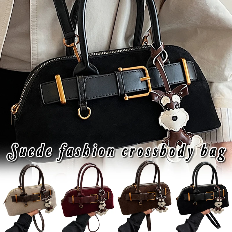 

Women's Large Suede Crossbody Shoulder Bag Simple Stylish Handbag with Spacious Capacity Holidayoutdoor Carrying