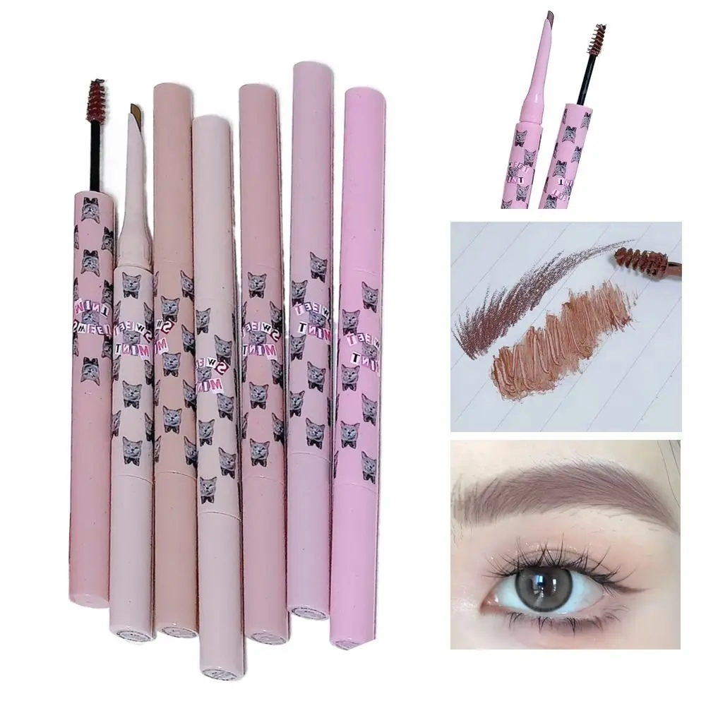 Wild Eyebrows Double Head Eyebrow Pen Natural Quick-drying Razor Shape Brow Pencil Sweatproof Long Lasting 3D Eyebrow Pen