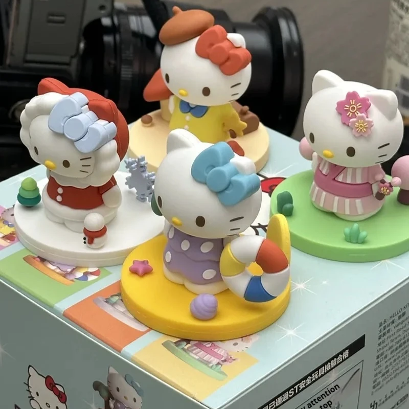 

Hellokitty Blind Box Sanrio Kawaii Four Season Cat Car Model Children'S Toy Decoration Dropper Doll Girlfriend